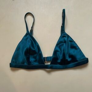 Victoria’s Secret Green Satin Triangle Bralette